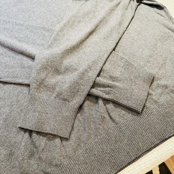 Vintage Eddie Bauer XXL Mens Gray V-Neck Cotton Cashmere Blend Pullover Soft 90s - Picture 11 of 14